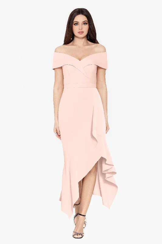 Sexy mini dress for night out-"Eileen" Off the Shoulder Fit and Flare Dress