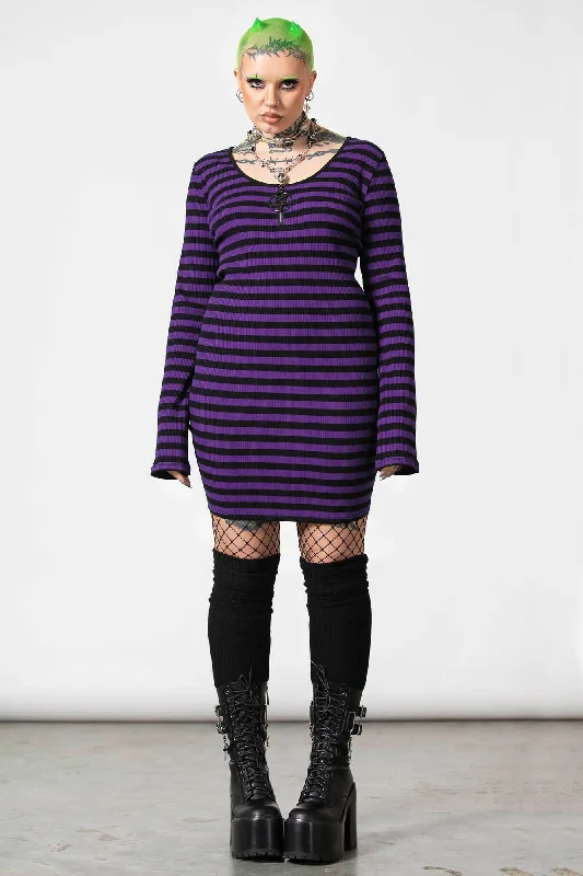 Sassy mini dress with fringe-Striga Dress [PURPLE]