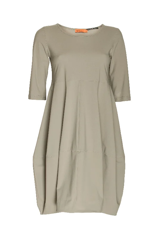 Flowy pleated mini dress-Short Sleeve Panel Hem Dress - Eucalypt Jersey 5045