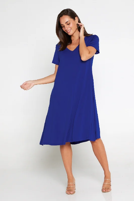 Fit and flare midi dress-Christobel Dress - Royal