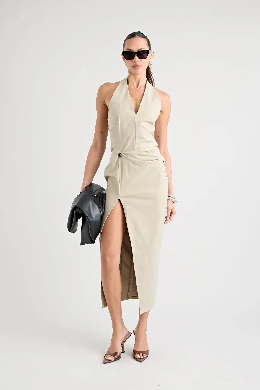 Casual midi dress with pockets-RIO TERRA DRESS | SAND