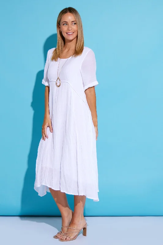 Layered ruffle midi dress-Waterhouse Dress - White