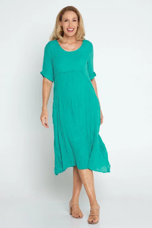 Midi dress with side slit-Waterhouse Dress - Teal