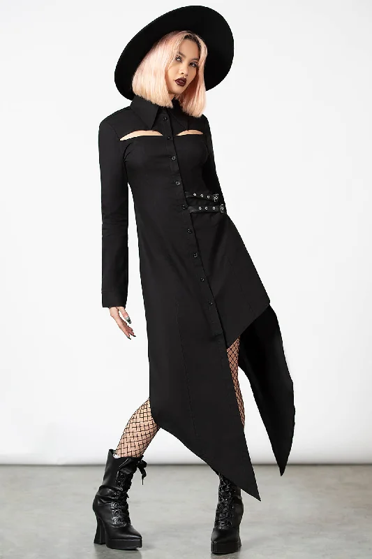 Chic boho mini dress-Hauntress Shirt-Dress