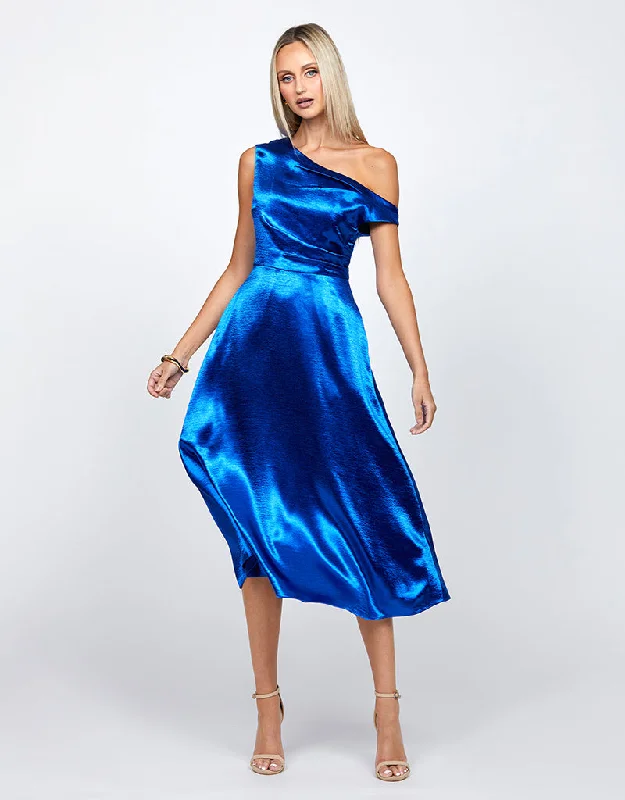 High-fashion midi dress-SERRA ONE SHOULDER A LINE MIDI B72D35S