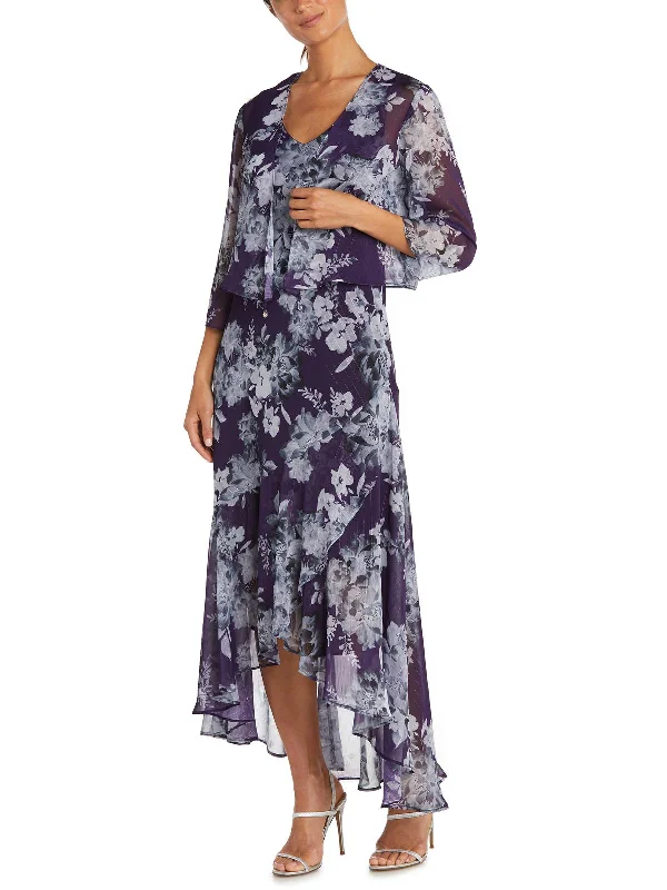 Casual t-shirt maxi dress-Womens 2PCS Hi-Low Maxi Dress