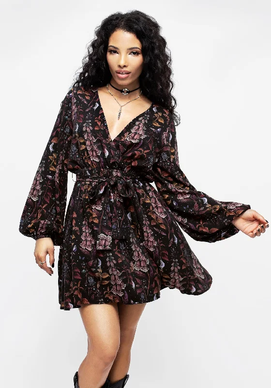 Mini dress with empire waist-Foxglove Mini Wrap Dress