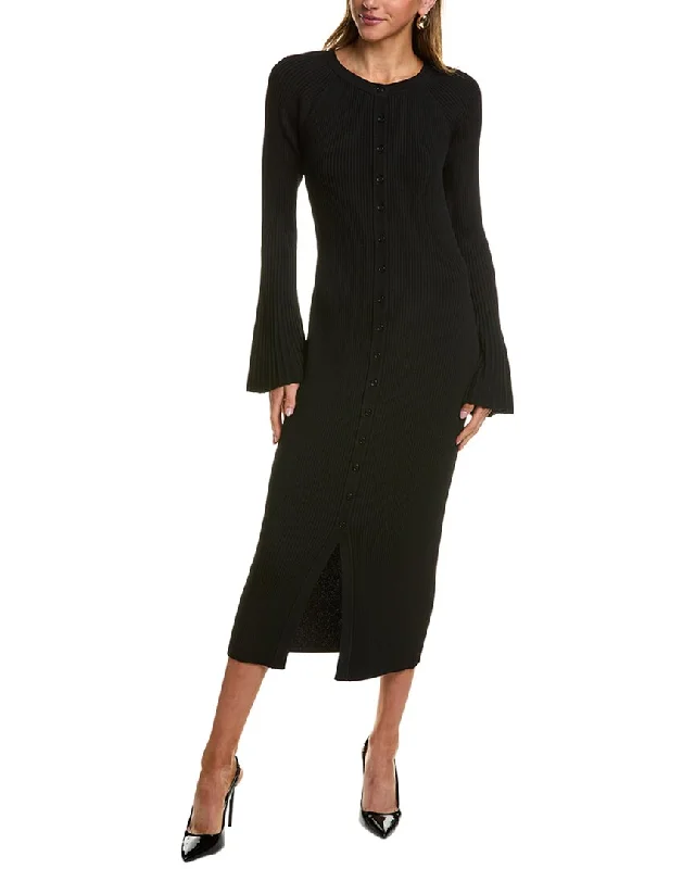 Maxi dress with side slits-BCBGMAXAZRIA Maxi Sweaterdress