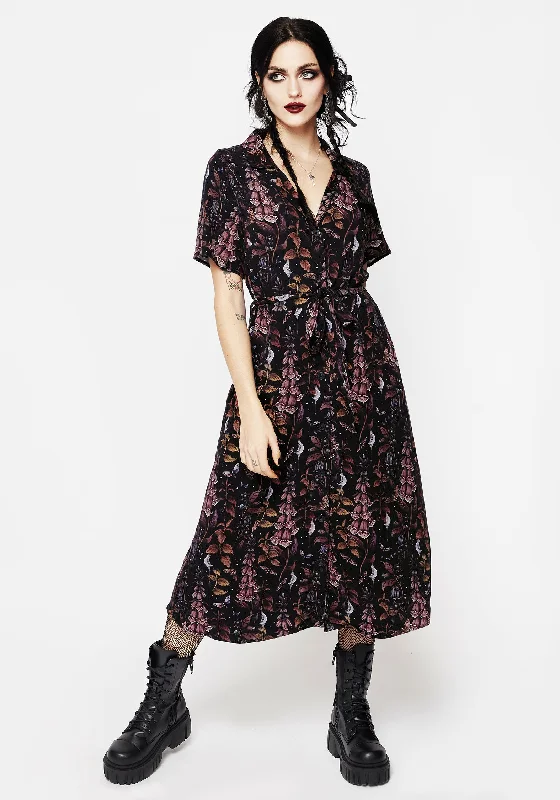 Maxi-midi hybrid dress-Foxglove Midi Shirt Dress