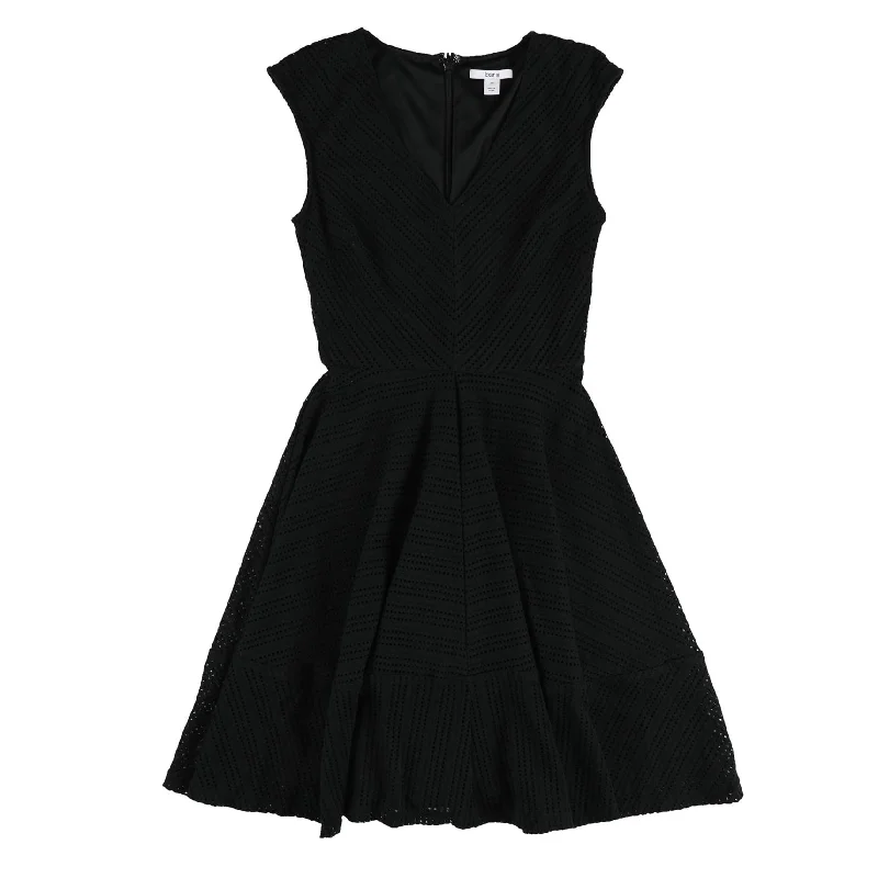 Light chiffon mini dress-Bar Iii Womens Mesh Fit & Flare Dress