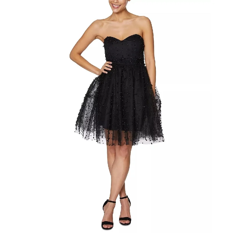 Fashion-forward cocktail dress-Betsey Johnson Women's Pearl Party Dress Black Size 6