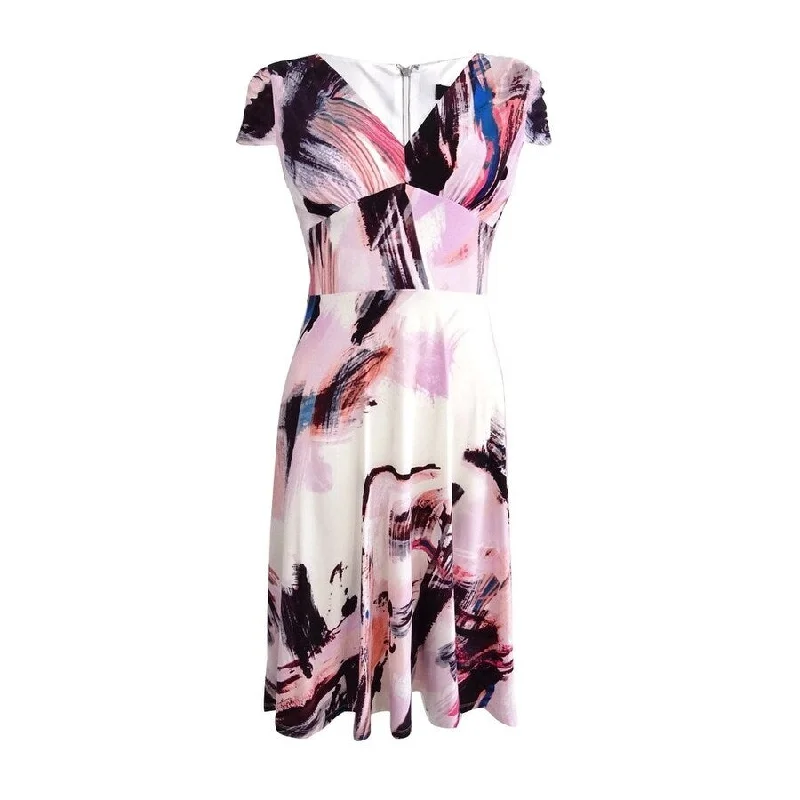 Mini dress with floral accents-DKNY Women's Printed Fit & Flare Dress