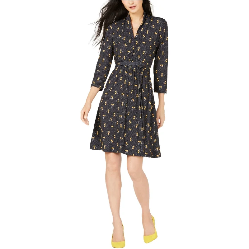 Mini dress with faux wrap-French Connection Womens Aventine Fit & Flare Dress