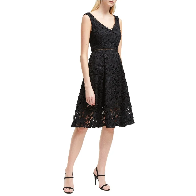 Cowl neck mini dress-French Connection Womens Lace Fit & Flare Dress