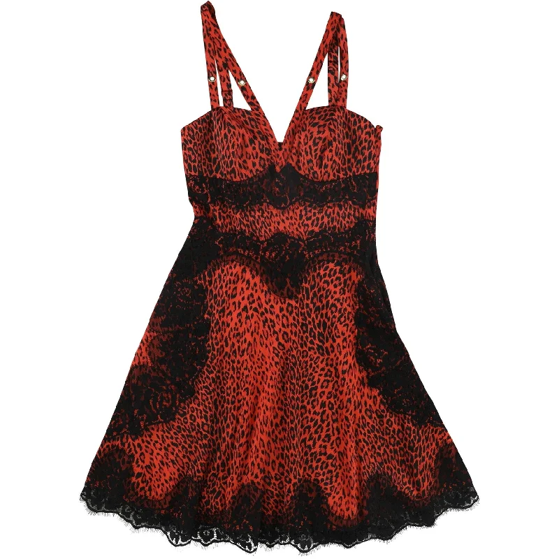 Romantic lace mini dress-Guess Womens Nadine Embellished Fit & Flare Dress