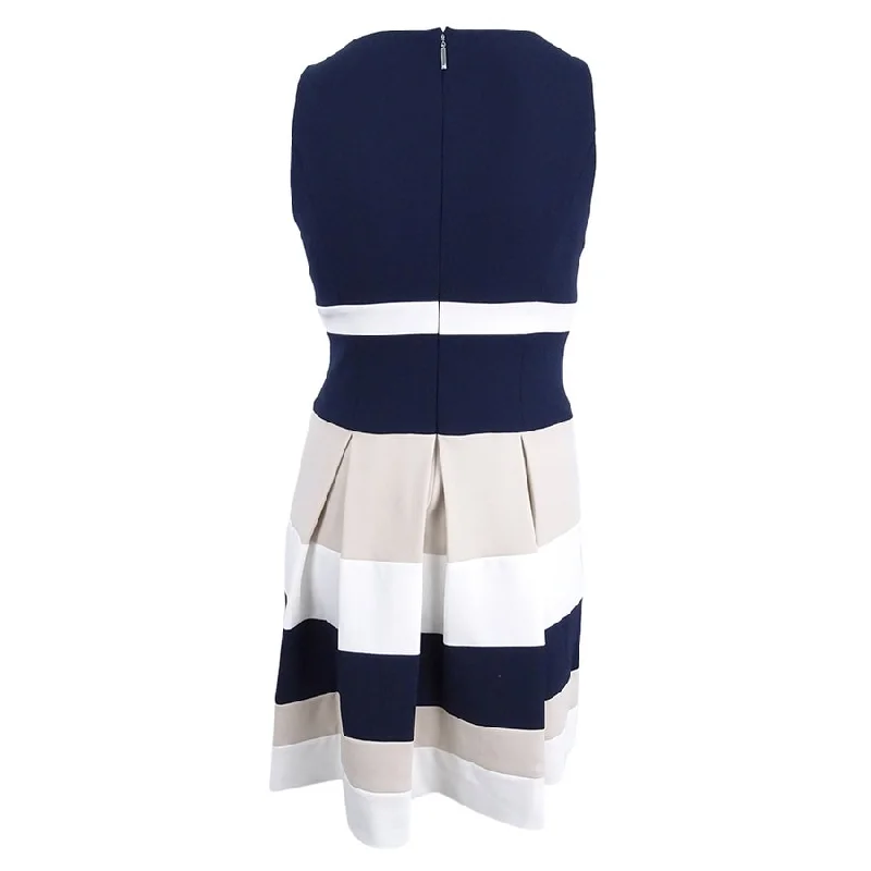 Sporty mini dress with stripes-Lauren by Ralph Lauren Women's Colorblocked Fit & Flare Dress