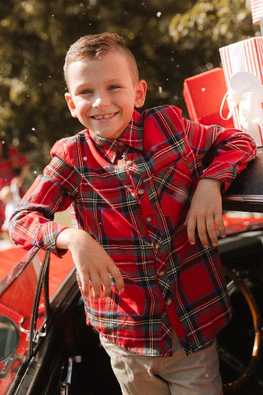 Mini dress with racerback-Boys John Shirt in Madeline Holiday Plaid