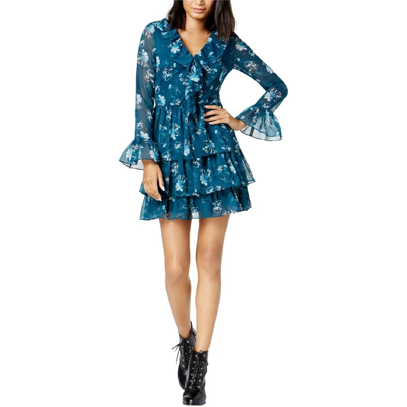 Mini dress with tie waist-Maison Jules Womens Printed Tiered Fit & Flare Dress