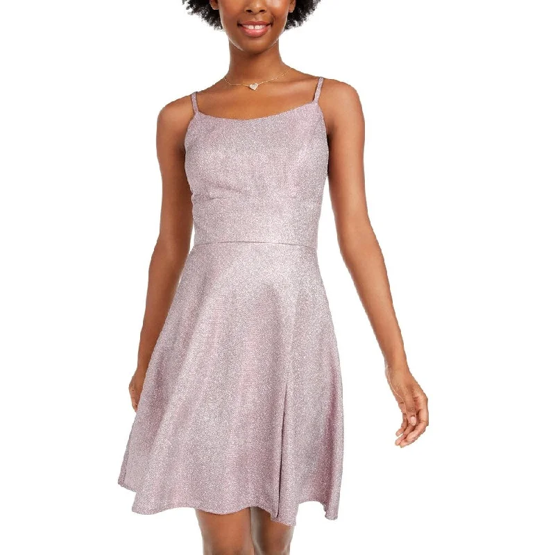 V-neck cocktail dress-Morgan & Company Women's Shimmer Skater Dress Pink Party -Size 1