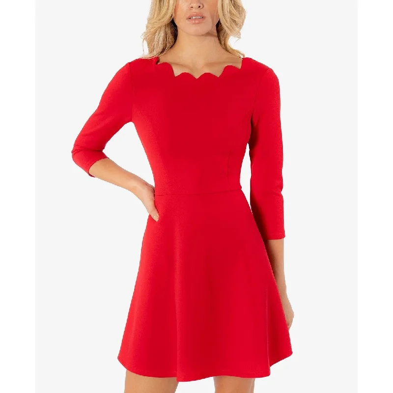 Cute mini dress with bow detail-Speechless Juniors' Scuba Fit & Flare Dress Red Size Small