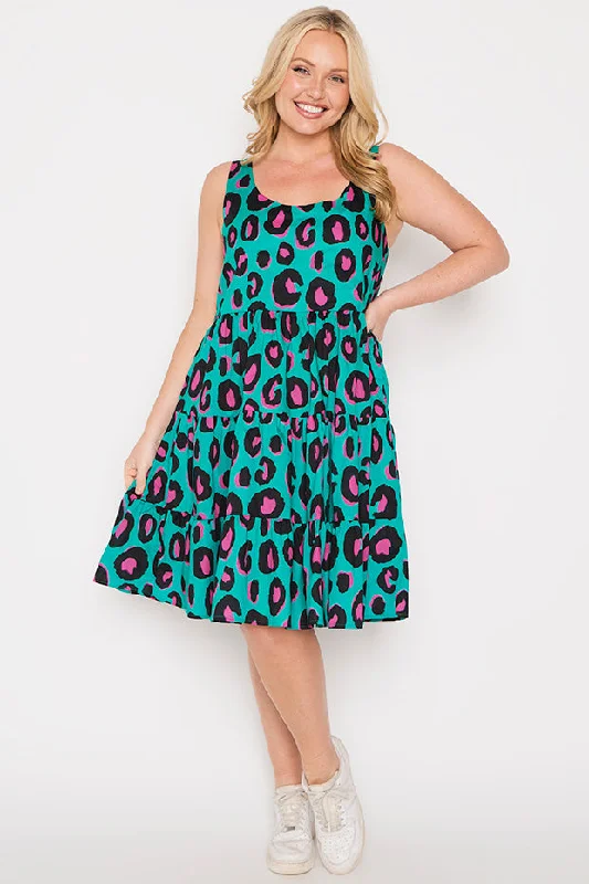 Elegant satin midi dress-Dorothy Minty Leopard Dress