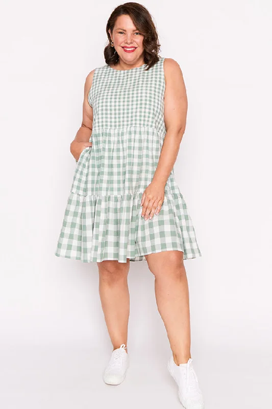 Eco-friendly midi dress-Joey Sage Gingham Dress