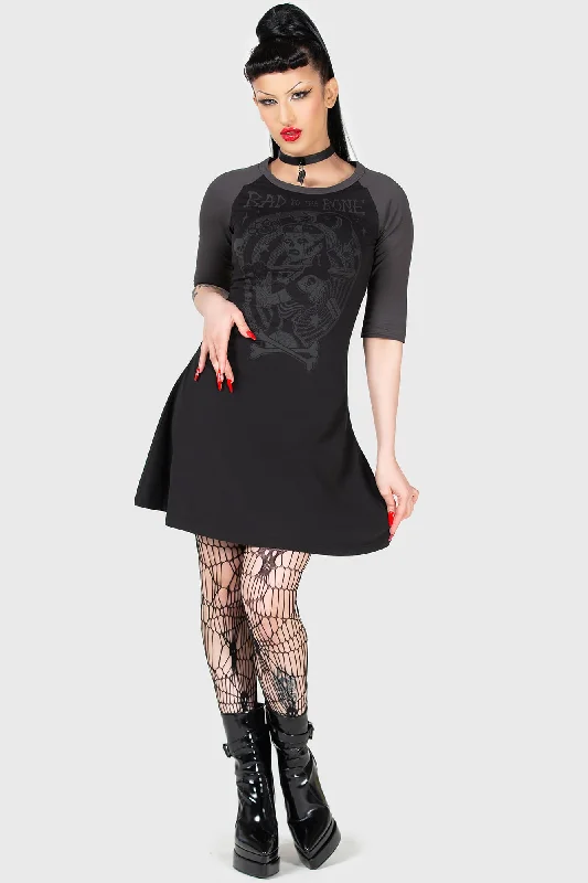 Ethereal bohemian mini dress-Bad 2 The Bone Raglan Dress