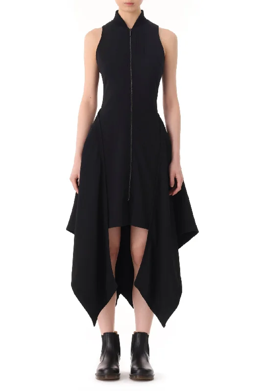 Sophisticated wrap mini dress-FLUID CREPE BOMBER FIT AND FLARE DRESS