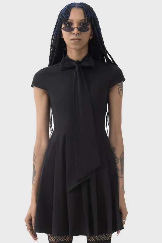 Sophisticated velvet mini dress-Funerary Rites Dress