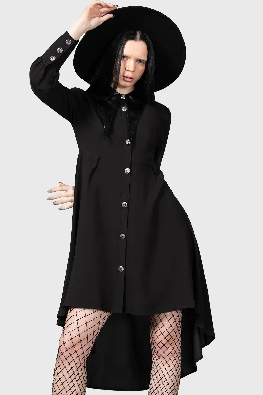 Mini dress with bardot sleeves-Heavens Below Shirt Dress