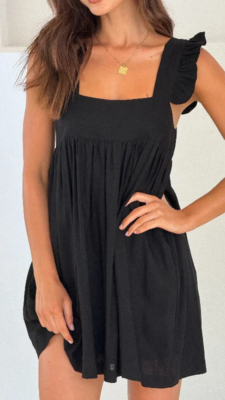 Mini dress with high-low hem-Josifine Dress - Black