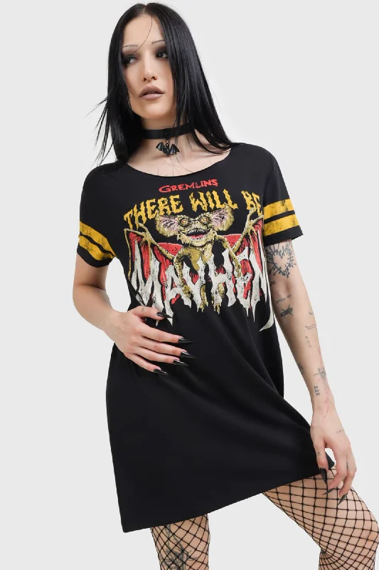 Cute mini dress with bow detail-Trouble Maker T-Shirt Dress